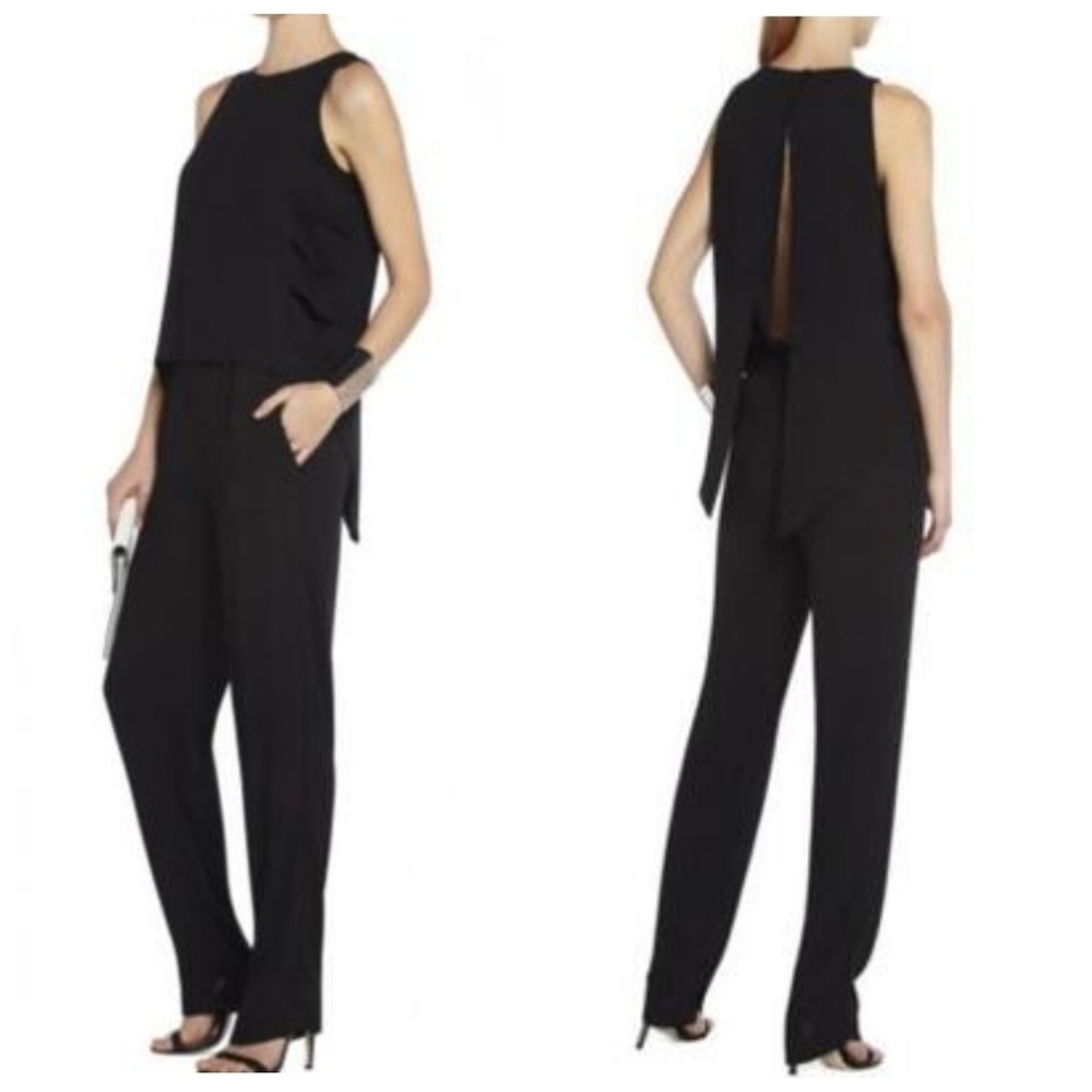 BCBG MaxAzria Callison sleeveless caped jumpsuit black small